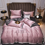 AOOKMIYA MIDSUM Luxury Bedding Set 4pcs Embroidery Duvet Cover Bed Sheet Pillow Cases Queen King Size Fitted Sheet High-End Home Textile