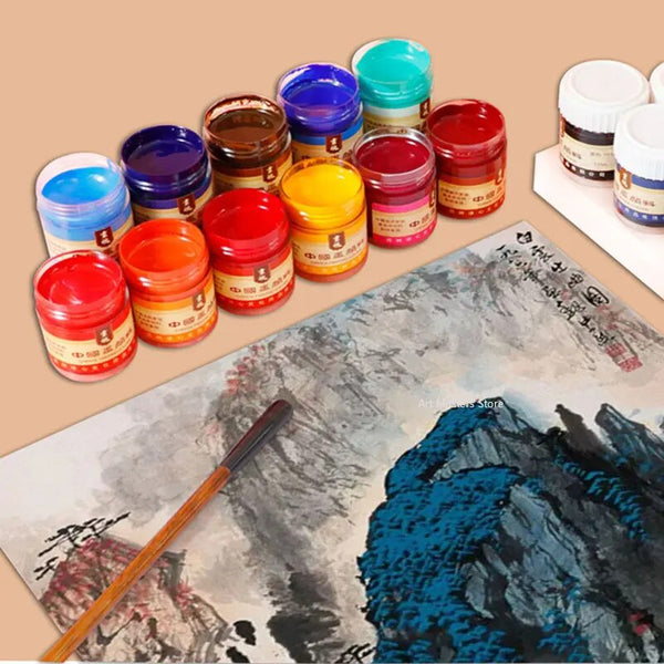 Madisi Professional Chinese Painting Pigment 22ML Single Bottle Beginners Landscape Painting Safe and Odorless Painting Material