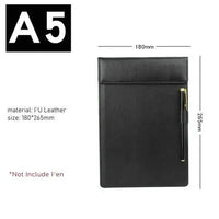 Magnetic Type PU Leather Clipboard A4 Paper Holder Office Writing Pad Restaurant Menu Paper Tablet A5 A6 Notepad Holder