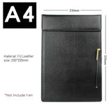 Magnetic Type PU Leather Clipboard A4 Paper Holder Office Writing Pad Restaurant Menu Paper Tablet A5 A6 Notepad Holder