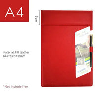 Magnetic Type PU Leather Clipboard A4 Paper Holder Office Writing Pad Restaurant Menu Paper Tablet A5 A6 Notepad Holder