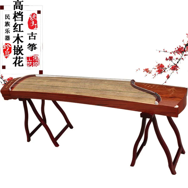 Mahogany inlaid guzheng musical instrument, beginner factory direct sales, portable entry-level musical instrument