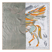 Manual Hand Rolled Twill Silk Scarf Women Horse Print Square Scarves Wraps Echarpes Curled Foulards Femme Bandana Hijabs