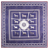 Manual Hand Rolled Twill Silk Scarf Women Horse Print Square Scarves Wraps Echarpes Curled Foulards Femme Bandana Hijabs