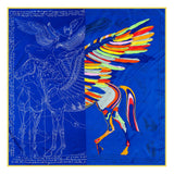 Manual Hand Rolled Twill Silk Scarf Women Horse Print Square Scarves Wraps Echarpes Curled Foulards Femme Bandana Hijabs