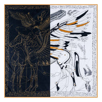 Manual Hand Rolled Twill Silk Scarf Women Horse Print Square Scarves Wraps Echarpes Curled Foulards Femme Bandana Hijabs