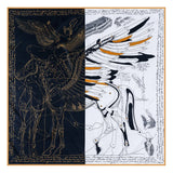 Manual Hand Rolled Twill Silk Scarf Women Horse Print Square Scarves Wraps Echarpes Curled Foulards Femme Bandana Hijabs