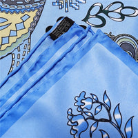 Manual Hand Rolled Twill Silk Scarf Women Horse Print Square Scarves Wraps Echarpes Curled Foulards Femme Bandana Hijabs