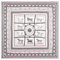 Manual Hand Rolled Twill Silk Scarf Women Horse Print Square Scarves Wraps Echarpes Curled Foulards Femme Bandana Hijabs