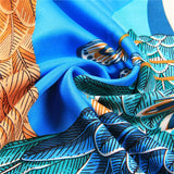 Manual Hand Rolled Twill Silk Scarf Women Toucan Bird Print Square Scarves Wraps Echarpes Silk Foulards Femme Bandana Hijab 90CM