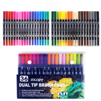 Marcadores da arte da aguarela canetas de escova ponta dupla fineliner desenho 12/48/60/72/100 cores para a pintura da caligrafia conjunto arte suprimentos