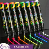 Marcadores de placa flash LED apagável, marcador acrílico, canetas líquidas giz, marcador de quadro branco, 6mm, 8mm, 10mm