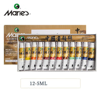 Marie's Chinese Painting Pigment Color Tubes Watercolor Sets 5/12ML 12/24/36 Colors for Students, Beginners and Painting