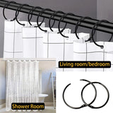 Metal Curtain Rod Detachable Curtain Ring Clip Heavy-Duty Anti Rust Retro Decorative Curtain Eye Curtain Rod Hook Ring