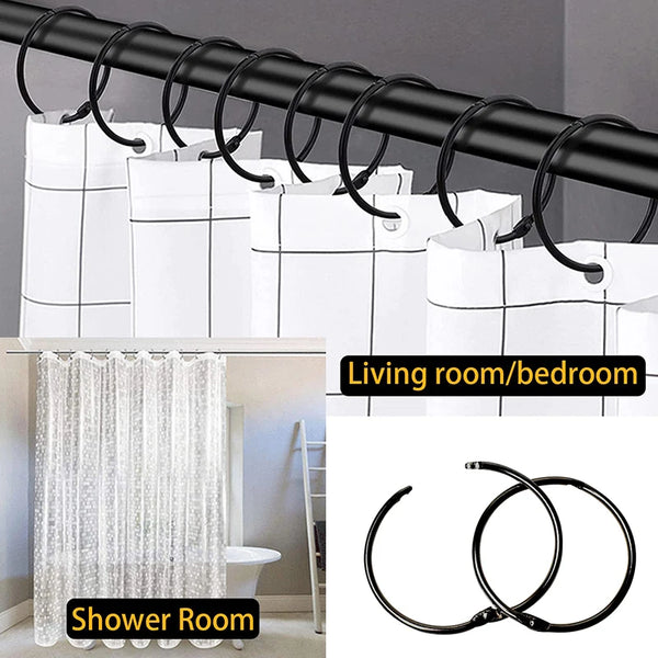 Metal Curtain Rod Detachable Curtain Ring Clip Heavy-Duty Anti Rust Retro Decorative Curtain Eye Curtain Rod Hook Ring