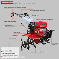 Micro-Tiller Cultivador Rotary Tiller, Escarificador de Gasolina Agrícola, Solte o Solo, Vala Aberta, Arado Micro-tillator