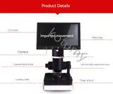 Microscópio Digital com Display LCD, Nailfold Capilar Microcirculação Detector, Analisador de Sangue, Zoom, 7 ", 8", 9"