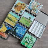 Mini Caixa De Pintura Aquarela, Espelho De Metal, Paleta Quadrada De 16 Grelha, Bandeja De Pintura, Esboço De Viagem, Aquarela Art Supplies