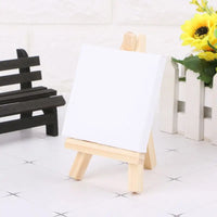 AOOKMIYA Mini Canvas And Natural Wood Easel Set For Art Painting Drawing Craft Wedding Supply PXPA