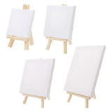 AOOKMIYA Mini Canvas And Natural Wood Easel Set For Art Painting Drawing Craft Wedding Supply PXPA