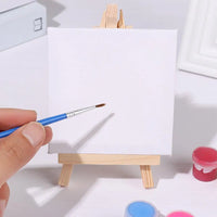 AOOKMIYA Mini Canvas & Mini Easel Set Painting Craft Drawing Set DIY Mini Canvases & Mini Easels Painting Drawing Art Craft Easels Kit