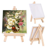 AOOKMIYA Mini Canvas & Mini Easel Set Painting Craft Drawing Set DIY Mini Canvases & Mini Easels Painting Drawing Art Craft Easels Kit