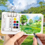 Mini Paleta De Aquarela Acrílica, Caixa De Pintura Portátil, Pintura De Viagem, Embalagem De Aquarela, Bandeja De Pintura, Suprimentos De Arte, 8 Grade, 15 Grade