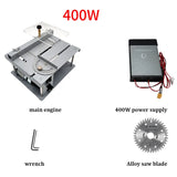 Mini serra elétrica Desktop Saw, Máquina de corte do Woodworking, Pequena ferramenta DIY doméstica