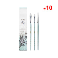 Miya HIMI Paint Brushes Set 3 Pieces for Acrylic Oil Gouache Watercolor Painting Art Hobbyist Kids Adult Nylon Hair Wooden