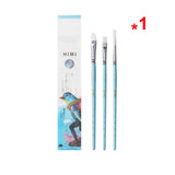 Miya HIMI Paint Brushes Set 3 Pieces for Acrylic Oil Gouache Watercolor Painting Art Hobbyist Kids Adult Nylon Hair Wooden