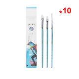 Miya HIMI Paint Brushes Set 3 Pieces for Acrylic Oil Gouache Watercolor Painting Art Hobbyist Kids Adult Nylon Hair Wooden