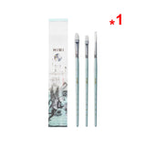 Miya HIMI Paint Brushes Set 3 Pieces for Acrylic Oil Gouache Watercolor Painting Art Hobbyist Kids Adult Nylon Hair Wooden