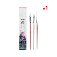 Miya HIMI Paint Brushes Set 3 Pieces for Acrylic Oil Gouache Watercolor Painting Art Hobbyist Kids Adult Nylon Hair Wooden