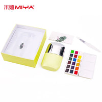 Miya himi-kit de pintura aquarela para iniciantes e estudantes, paleta de cores sólidas, portátil, viagem, 1pc