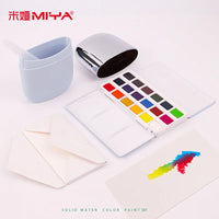 Miya himi-kit de pintura aquarela para iniciantes e estudantes, paleta de cores sólidas, portátil, viagem, 1pc