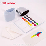 Miya himi-kit de pintura aquarela para iniciantes e estudantes, paleta de cores sólidas, portátil, viagem, 1pc