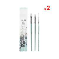 Miya himi pincéis de pintura conjunto 3 peças para óleo acrílico gouache aquarela pintura arte hobbyist crianças adulto cabelo náilon de madeira