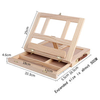 AOOKMIYA Mobile 8K Desktop Easel Sketch Board Wooden Drawer Folding Portable Watercolor Easel Oil Painting Frame Sketch Sketch Board