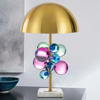 Modern gold wrought iron Table Lamp for Bedroom Bedside Luxury Crystal glass ball marble Table Light Living Room study desk lamp