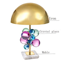 Modern gold wrought iron Table Lamp for Bedroom Bedside Luxury Crystal glass ball marble Table Light Living Room study desk lamp