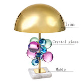 Modern gold wrought iron Table Lamp for Bedroom Bedside Luxury Crystal glass ball marble Table Light Living Room study desk lamp