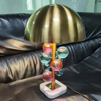 Modern gold wrought iron Table Lamp for Bedroom Bedside Luxury Crystal glass ball marble Table Light Living Room study desk lamp