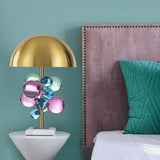 Modern gold wrought iron Table Lamp for Bedroom Bedside Luxury Crystal glass ball marble Table Light Living Room study desk lamp