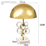 Modern gold wrought iron Table Lamp for Bedroom Bedside Luxury Crystal glass ball marble Table Light Living Room study desk lamp