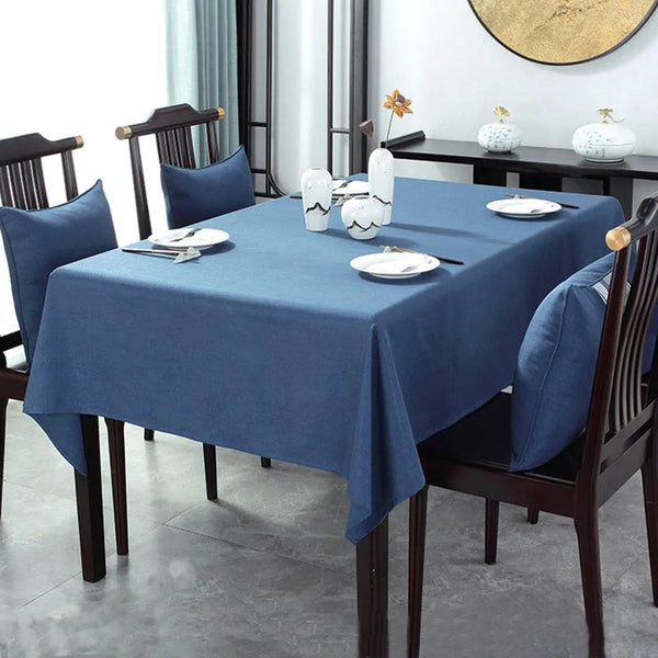 Modern minimalist solid color cotton linen dining table cloth waterproof and oil resistant