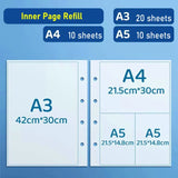 MoeTron-Transparente PVC bolso Binder, pasta de arquivos portátil, A3, A4 Organizador do documento, Portfolio, Desenho Booklet