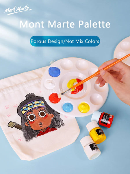 AOOKMIYA  Mont Marte Palette for Paints Plastic/Acrylic/Wooden Material Decoupage Cards Watercolor Oil Painting Art Supplies