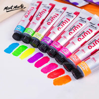 MontMart-Tinta Acrílica Fluorescente Metálica, Pintura de Parede DIY, Criação de Sapatos, Tinta para Tecido, Conjunto 8 Cores, 18ml, 36ml