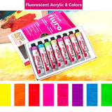 MontMart-Tinta Acrílica Fluorescente Metálica, Pintura de Parede DIY, Criação de Sapatos, Tinta para Tecido, Conjunto 8 Cores, 18ml, 36ml