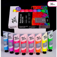 MontMart-Tinta Acrílica Fluorescente Metálica, Pintura de Parede DIY, Criação de Sapatos, Tinta para Tecido, Conjunto 8 Cores, 18ml, 36ml